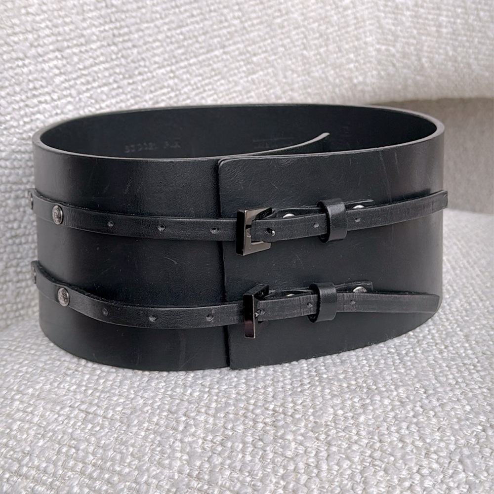 FENDI Wide Double Buckle Belt Size 70